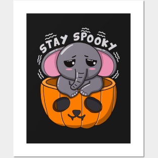 Baby Elephant Stay Spooky Posters and Art